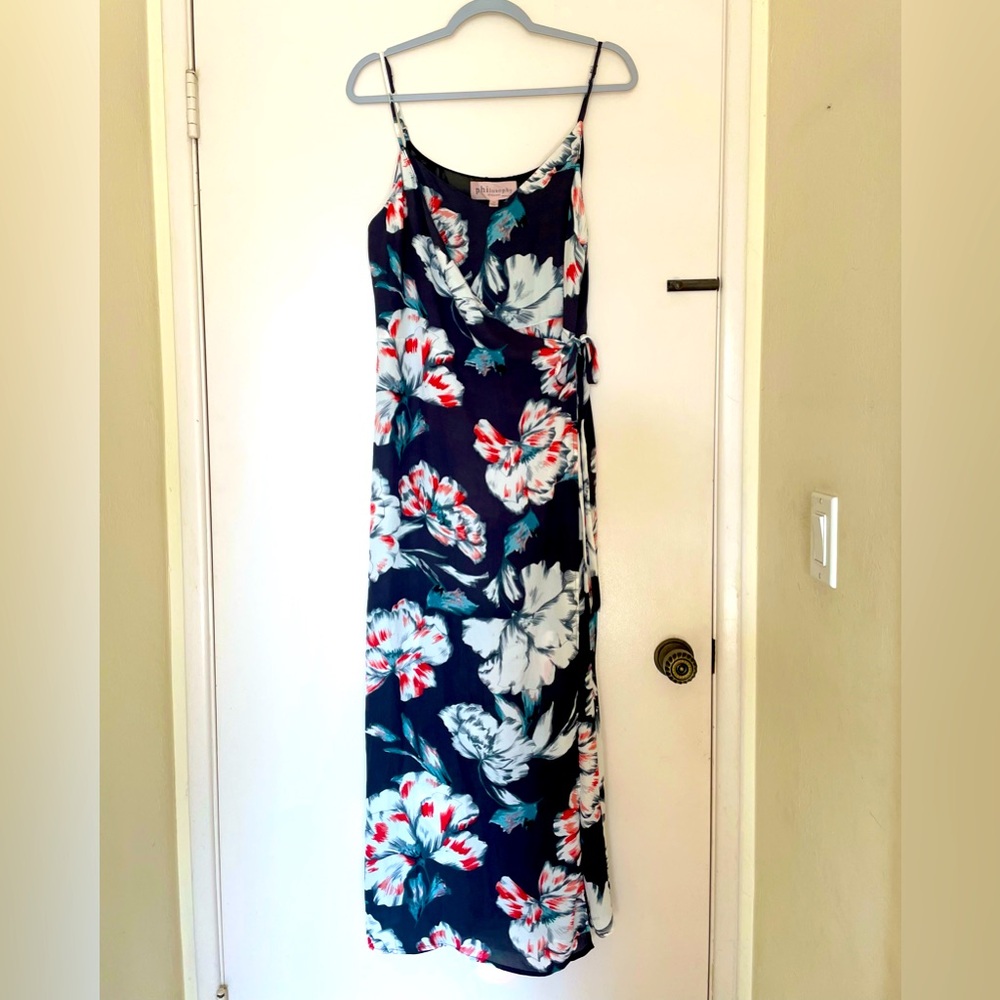 Philosophy black, multi floral dress, NWT